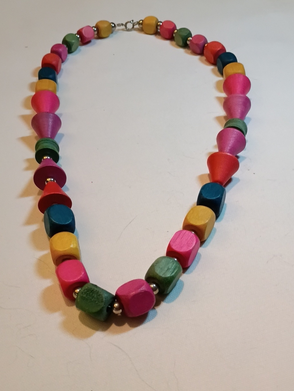 Colorful Wooden Bead Necklace - Multi-Color Women Jewelry